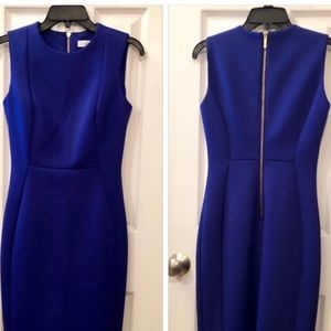 Size 2 Calvin Klein Navy Blue Sheath Dress
